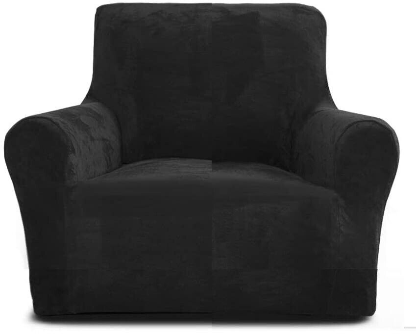 0 Black Velvet Cover for Standard and Reclining Sofas Couches Lounges Chairs - Trendy Home Decors and Furnishings