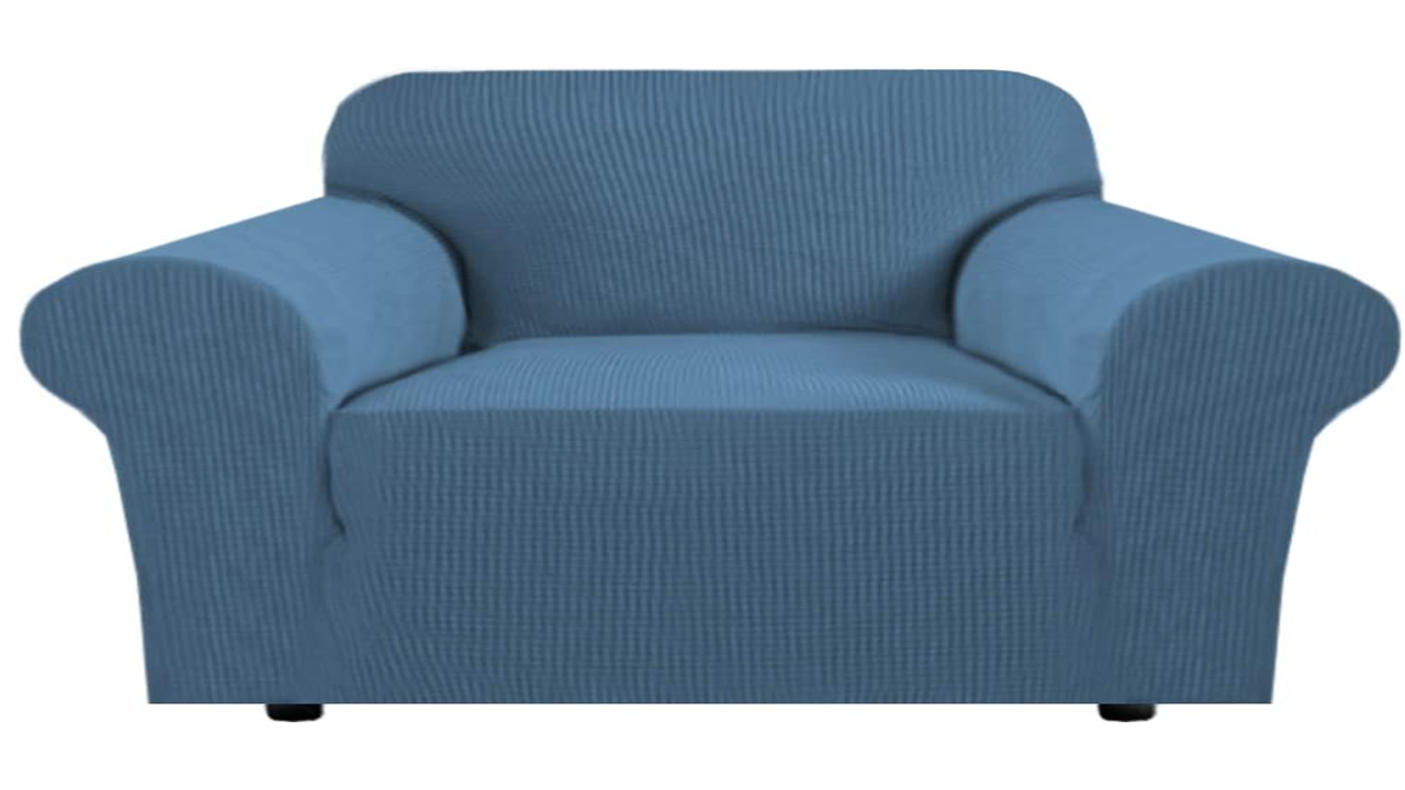 003 LightBlue DustBlue Jacquard Textured Cover for Standard and Reclining Sofas Couches Lounges - Trendy Home Decors and Furnishings