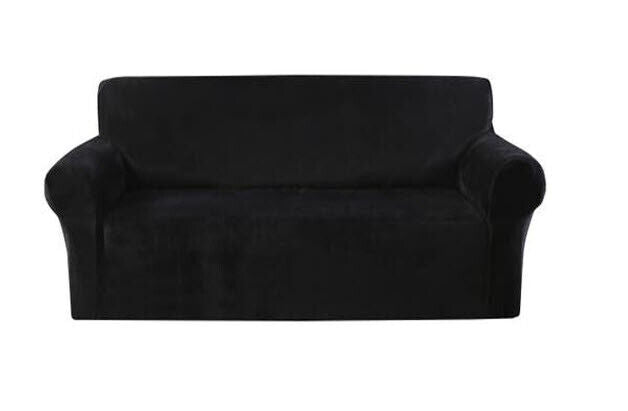 0 Black Velvet Cover for Standard and Reclining Sofas Couches Lounges Chairs - Trendy Home Decors and Furnishings