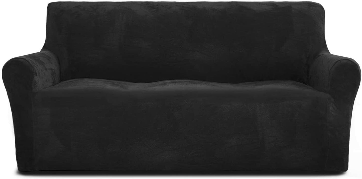 0 Black Velvet Cover for Standard and Reclining Sofas Couches Lounges Chairs - Trendy Home Decors and Furnishings