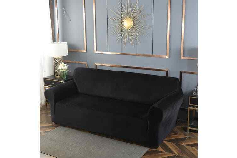 0 Black Velvet Cover for Standard and Reclining Sofas Couches Lounges Chairs - Trendy Home Decors and Furnishings