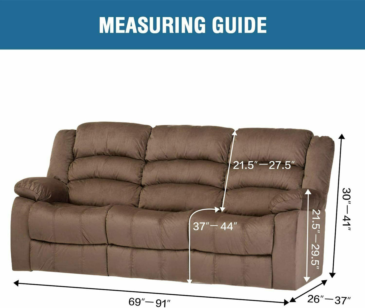 measurement for 3 seater Reclining Sofas Couches Lounges Chairs - Trendy Home Decors and Furnishings