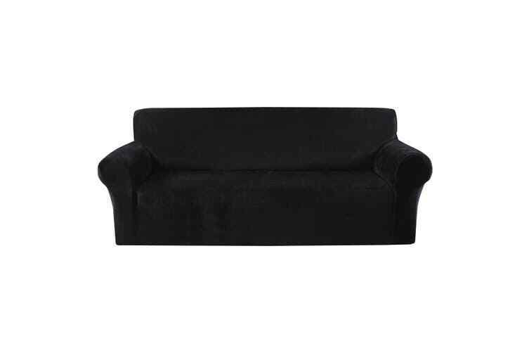 0 Black Velvet Cover for Standard and Reclining Sofas Couches Lounges Chairs - Trendy Home Decors and Furnishings