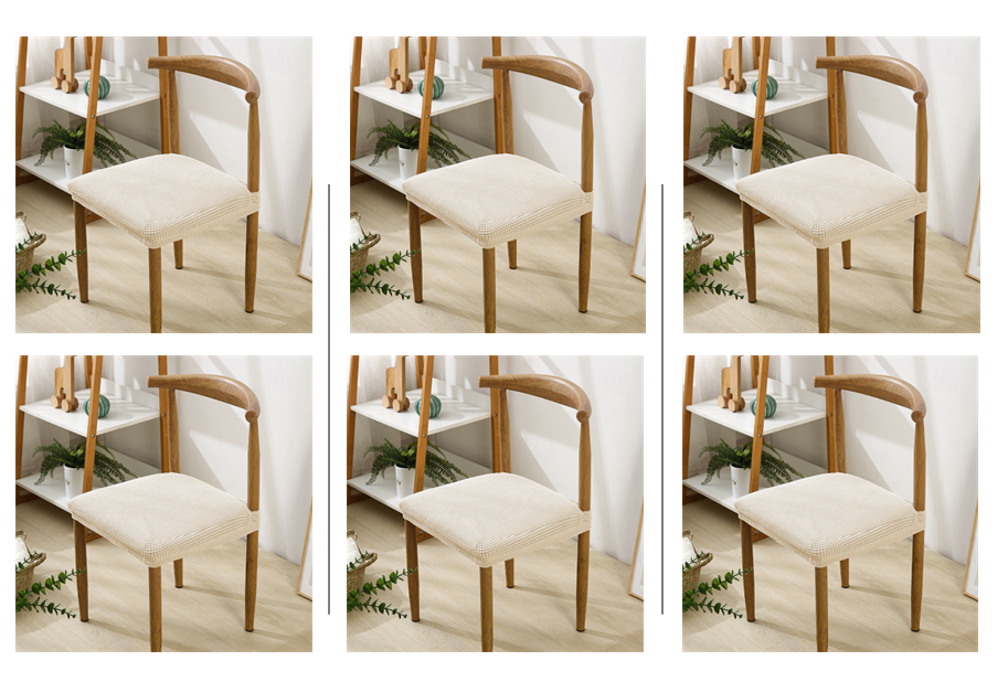 Chair Seat Covers - Cream Jacquard fabric