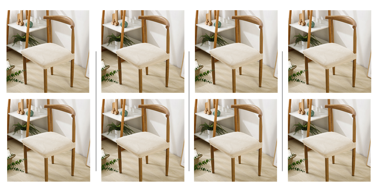 Chair Seat Covers - Cream Jacquard fabric