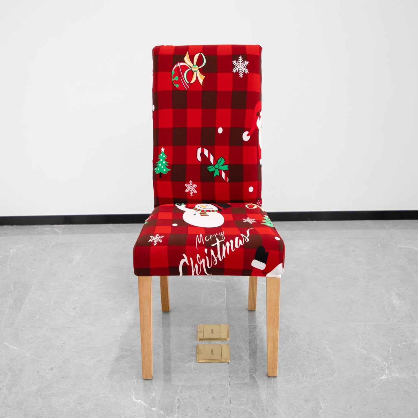 Christmas Dining Chair Covers Lycra - santa and reindeer design