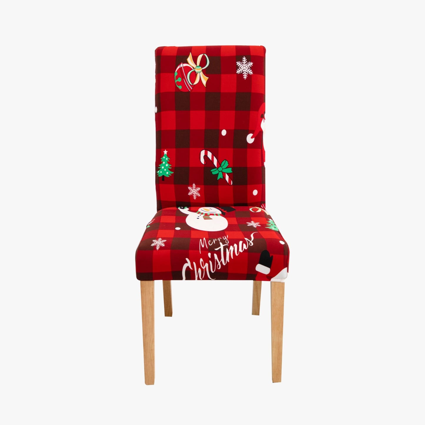 Christmas Dining Chair Covers Lycra - santa and reindeer design