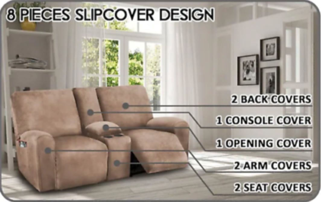 4- Recliner Sofa Covers for 1seat, 2seat and 3 seat recliner sofas and with console - Trendy Home Decors and Furnishings