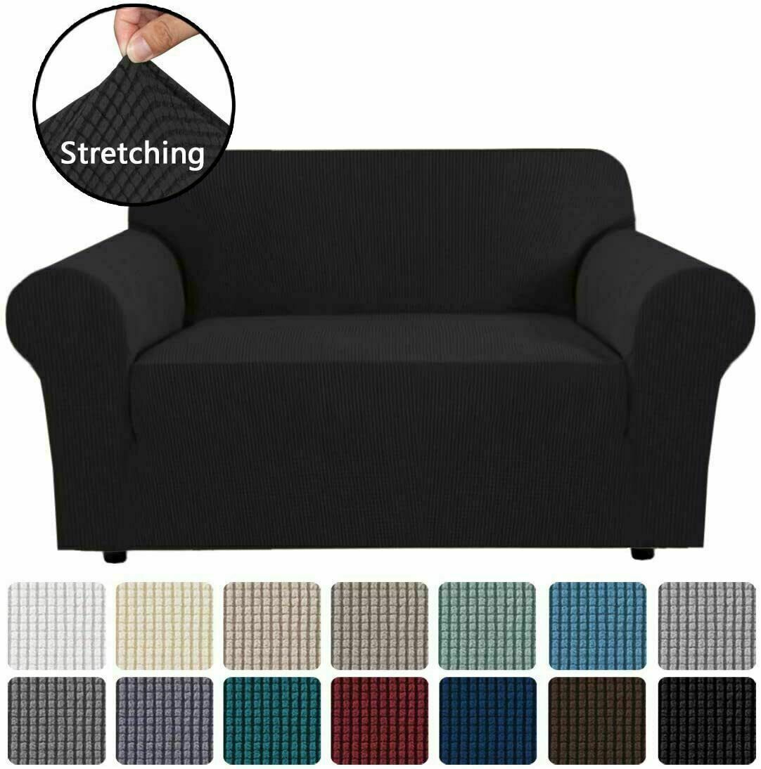 Black slip Covers in Jacquard fabric for Standard Reclining Sofas Couches Lounges Chairs