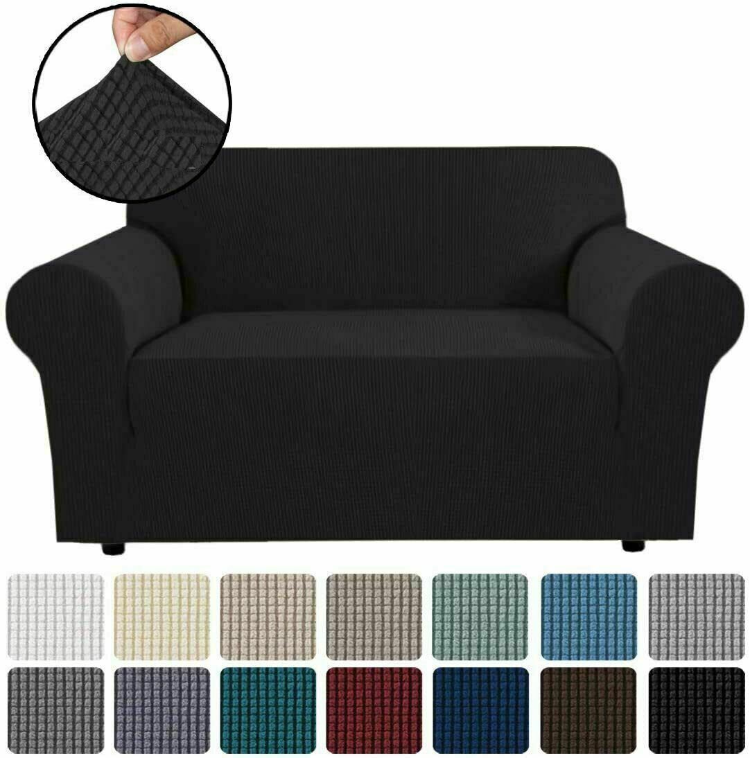 Black slip Covers in Jacquard fabric for Standard Reclining Sofas Couches Lounges Chairs