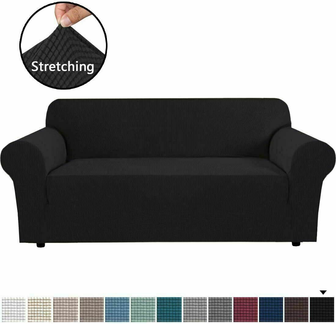 Black slip Covers in Jacquard fabric for Standard Reclining Sofas Couches Lounges Chairs