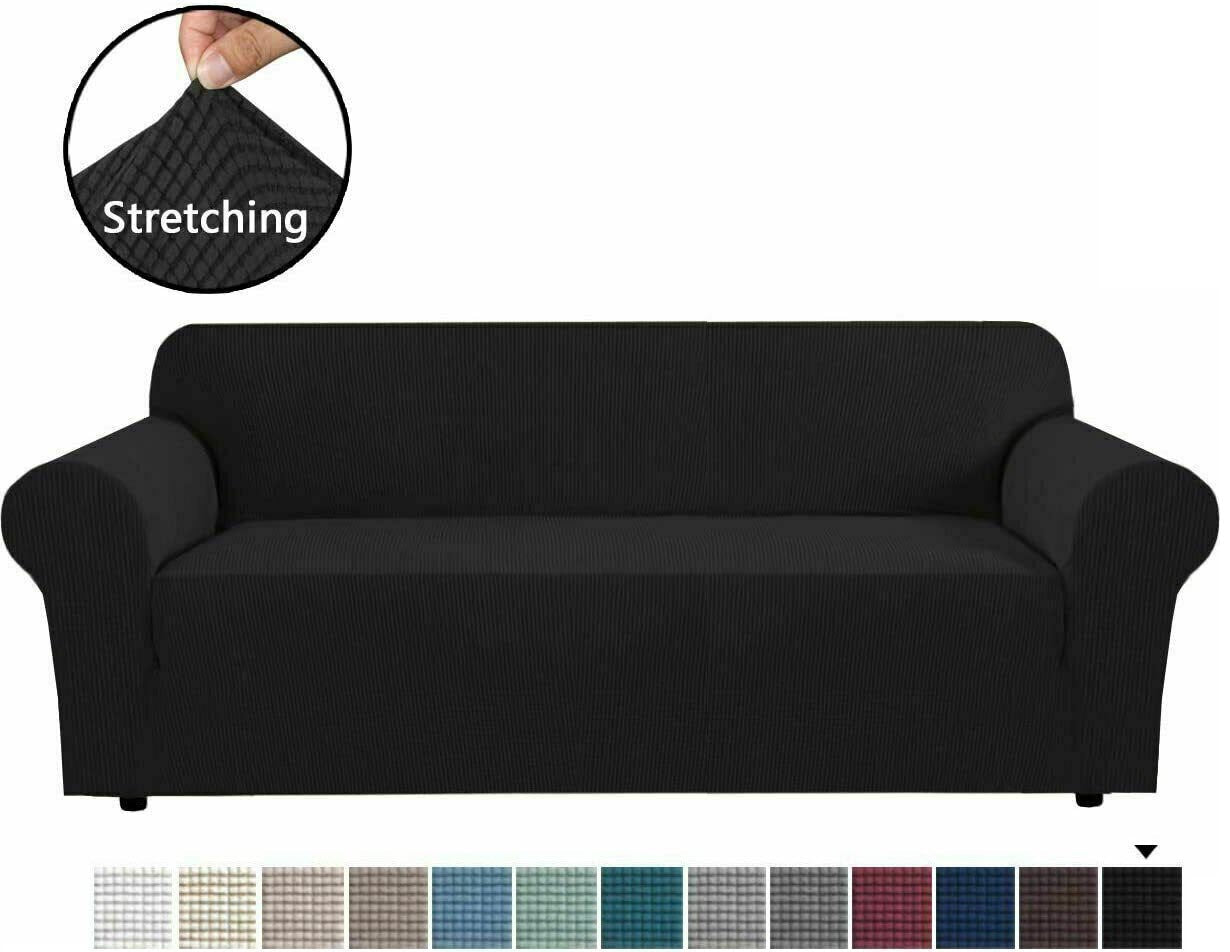 Black slip Covers in Jacquard fabric for Standard Reclining Sofas Couches Lounges Chairs