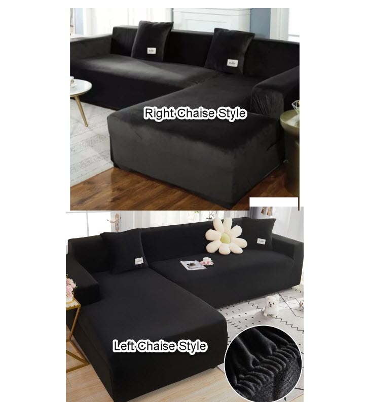 0 Black Velvet Cover for Standard and Reclining Sofas Couches Lounges Chairs