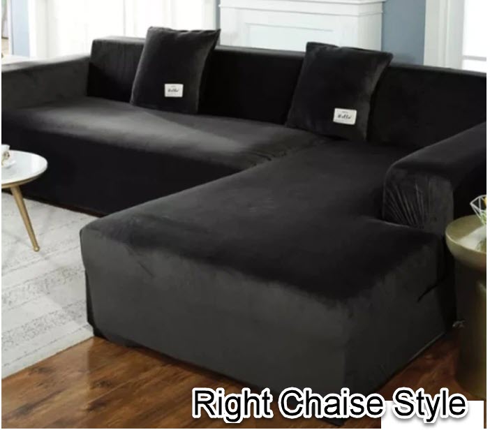 0 Black Velvet Cover for Standard and Reclining Sofas Couches Lounges Chairs