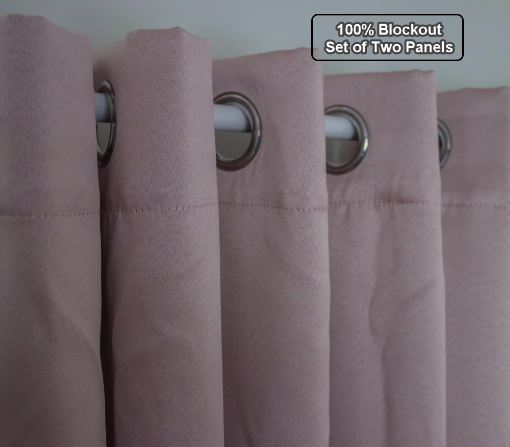 BlushPink 100% Sunblock Curtains- Thick Velvety Satin finish- Lined Fabric - Trendy Home Decors and Furnishings