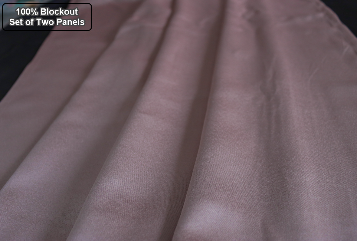 BlushPink 100% Sunblock Curtains- Thick Velvety Satin finish- Lined Fabric - Trendy Home Decors and Furnishings