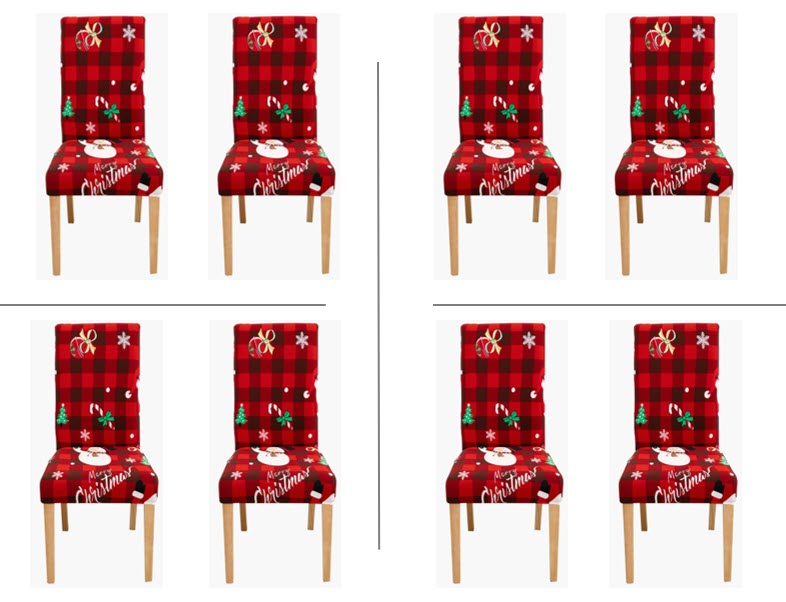 Christmas Dining Chair Covers Lycra - santa and reindeer design