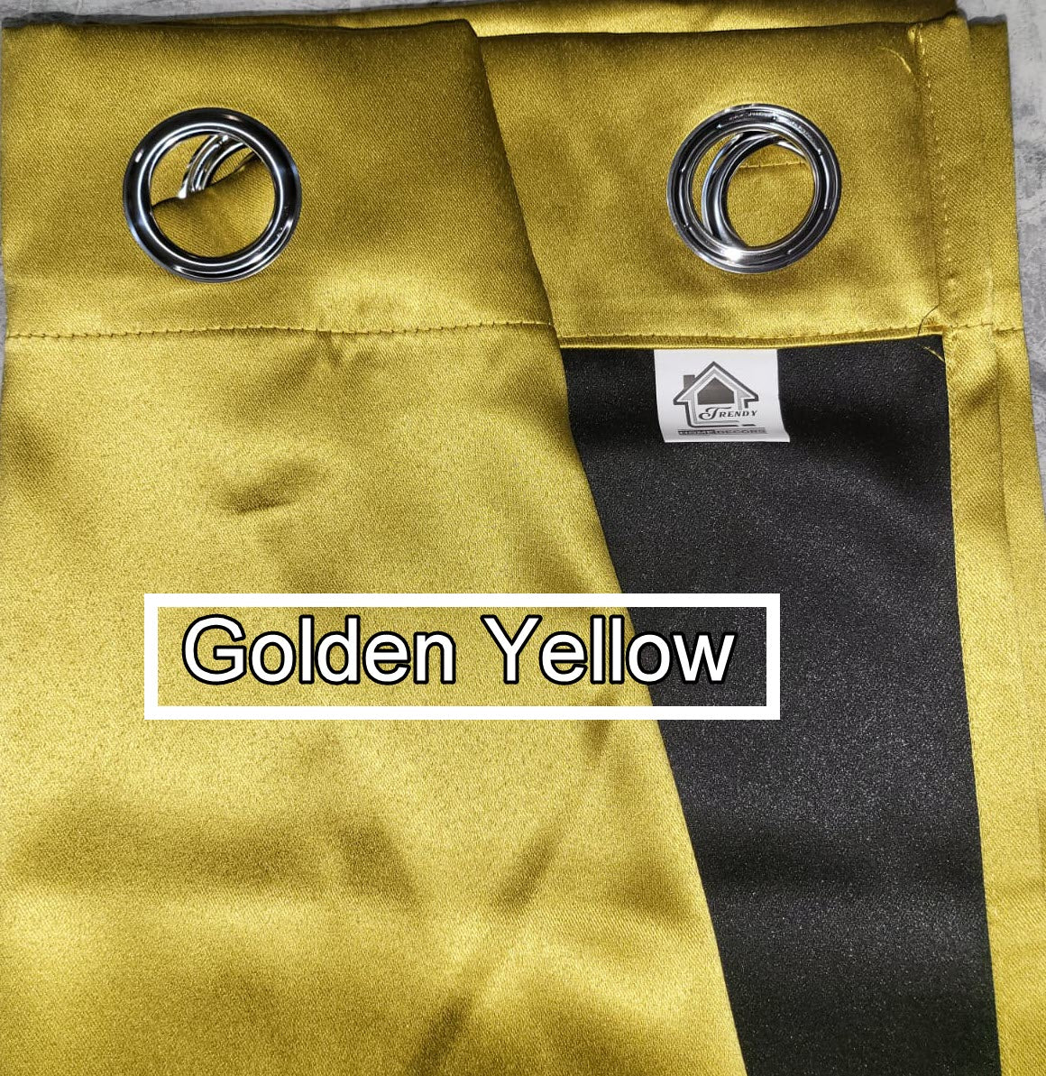 001- Golden Yellow 100% Sunblock Curtains- Thick Velvety Satin finish- Lined Fabric