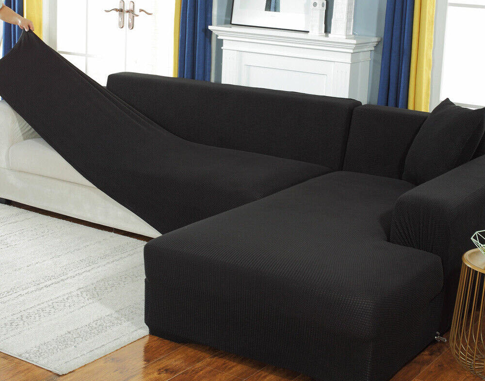 Black slip Covers in Jacquard fabric for Standard Reclining Sofas Couches Lounges Chairs