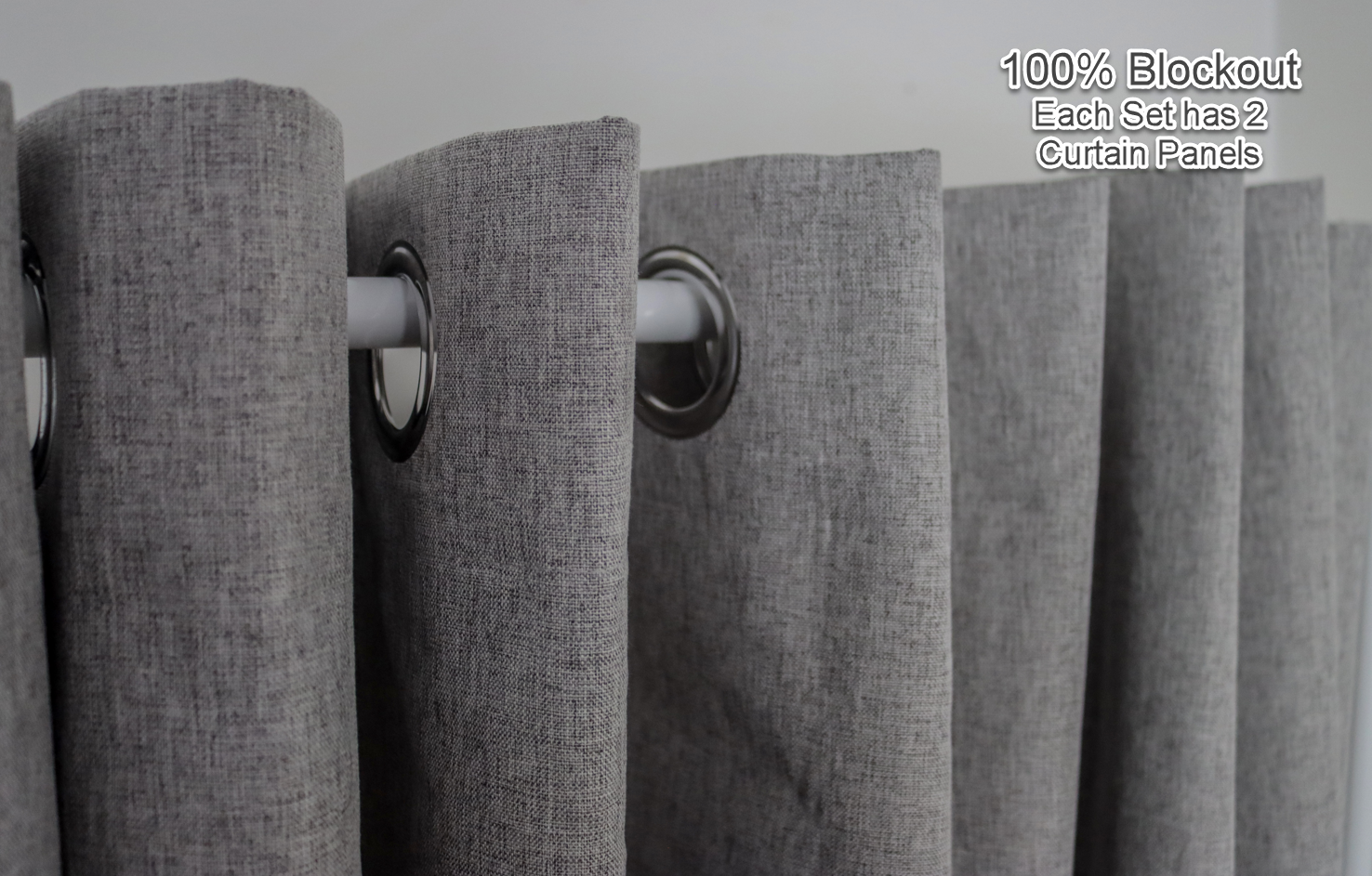 00 Linen Curtains Drapes 100% Blockout with Lined Fabric - Trendy Home Decors and Furnishings