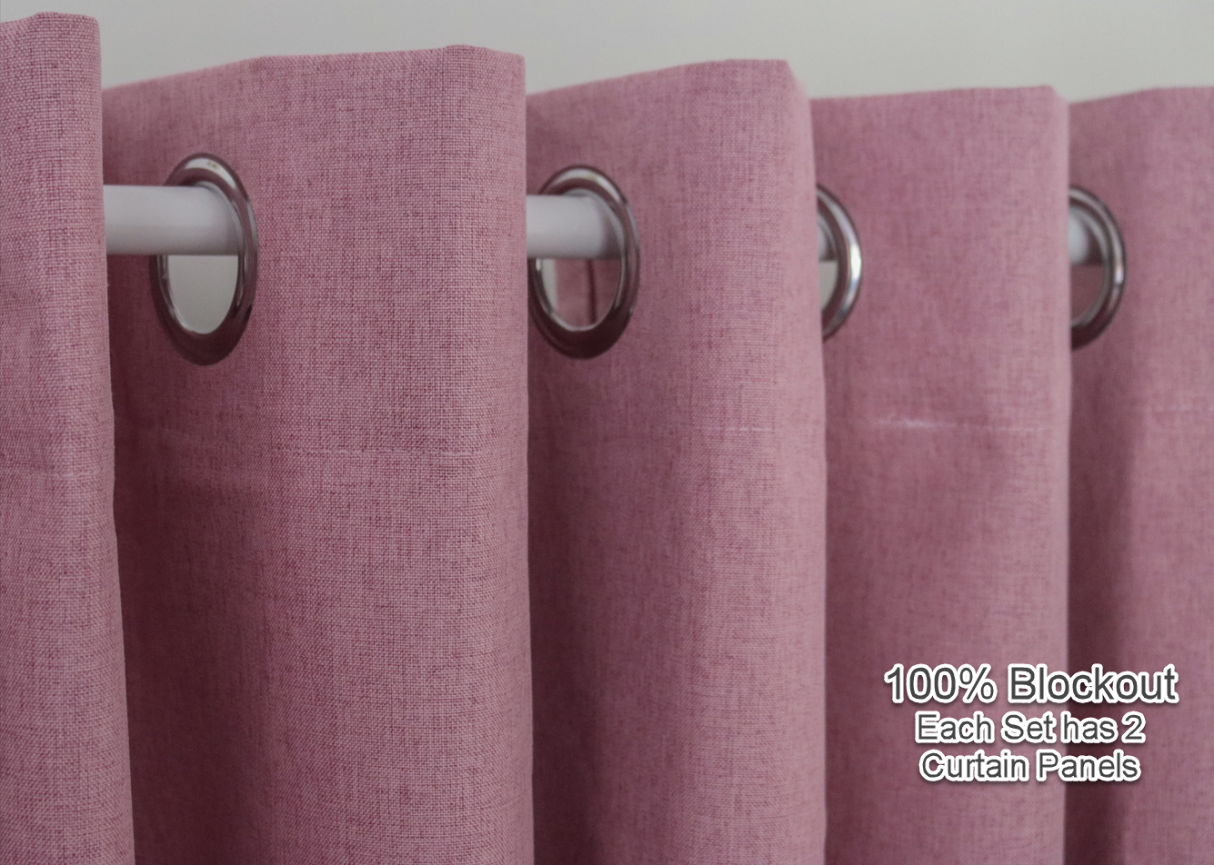 00 Linen Curtains Drapes 100% Blockout with Lined Fabric - Trendy Home Decors and Furnishings