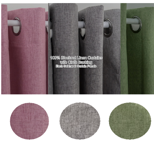 Linen Curtains - 100% Blockout with Lined Fabric