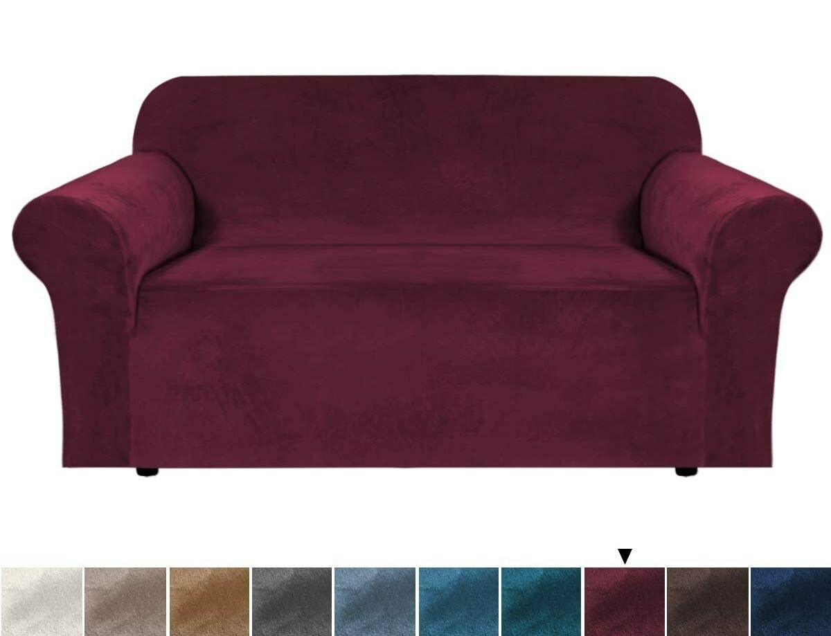 Velvet Fabric Straight Standard Sofa Covers- #1#2#3#4 seaters