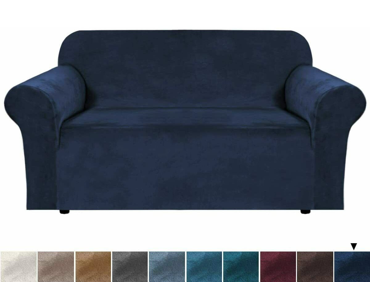 0 NavyDarkBlue Velvet Cover for Standard and Reclining Sofas Couches Lounges Chairs