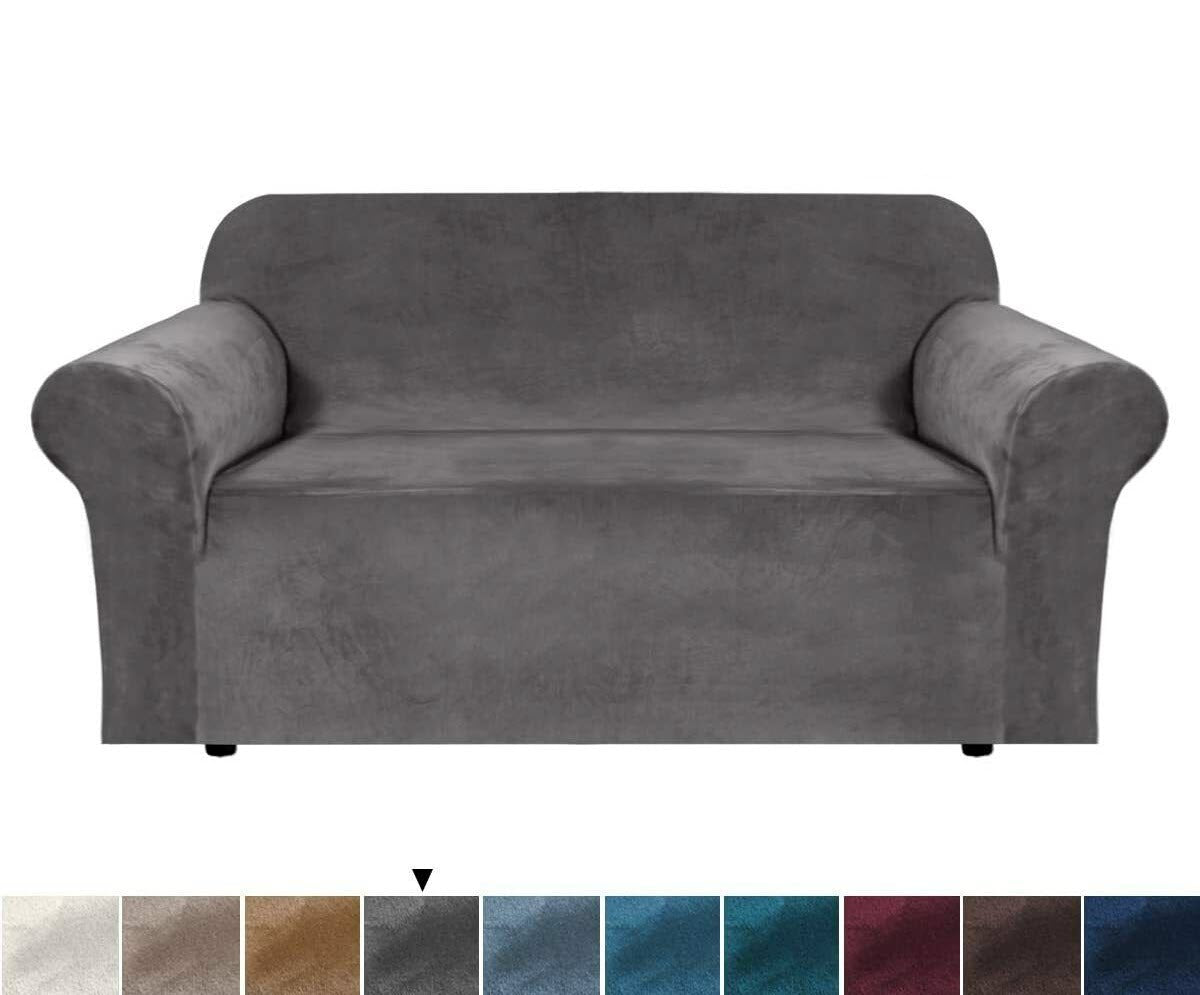 Velvet Fabric Straight Standard Sofa Covers- #1#2#3#4 seaters