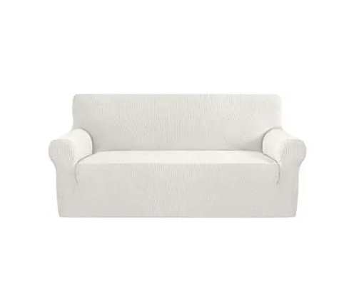 00 White Ivory Jacquard Textured Cover for Standard and Reclining Sofas Couches Lounges