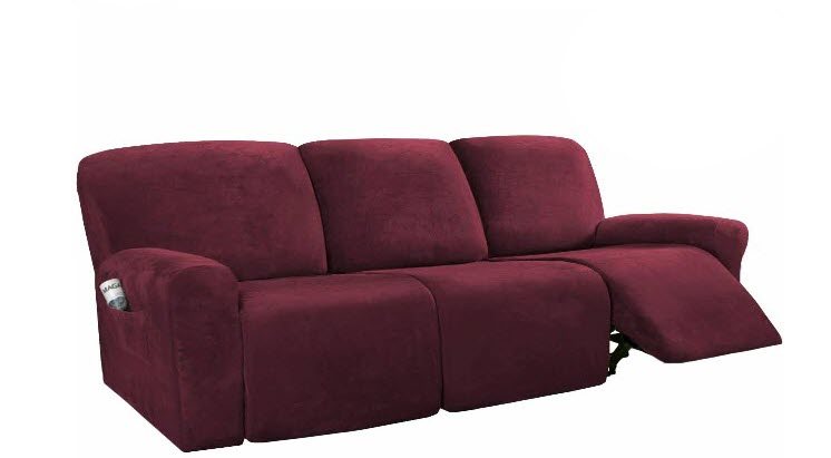 0 Burgundy Velvet Cover for Standard and Reclining Sofas Couches Lounges