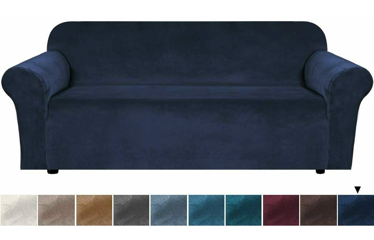 0 NavyDarkBlue Velvet Cover for Standard and Reclining Sofas Couches Lounges Chairs