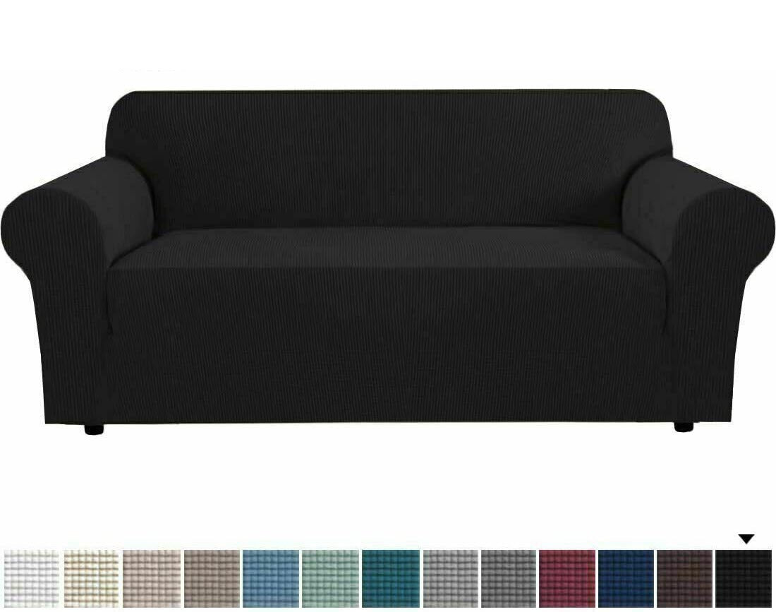 Black slip Covers in Jacquard fabric for Standard Reclining Sofas Couches Lounges Chairs