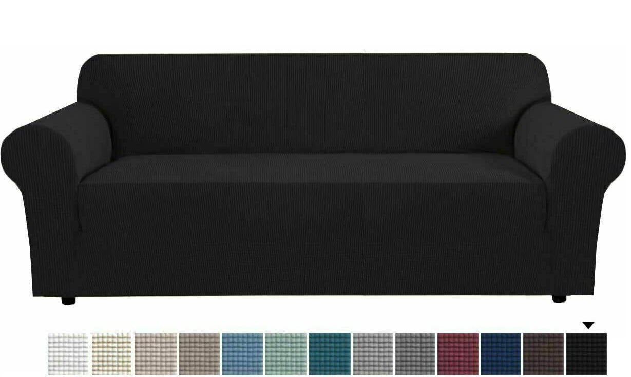 Black slip Covers in Jacquard fabric for Standard Reclining Sofas Couches Lounges Chairs