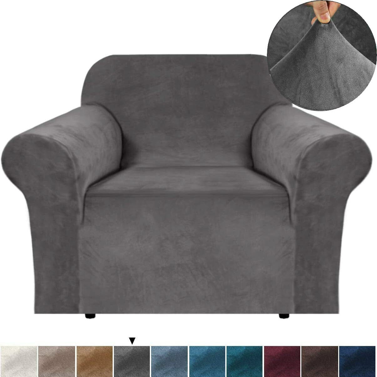 Velvet Fabric Straight Standard Sofa Covers- #1#2#3#4 seaters