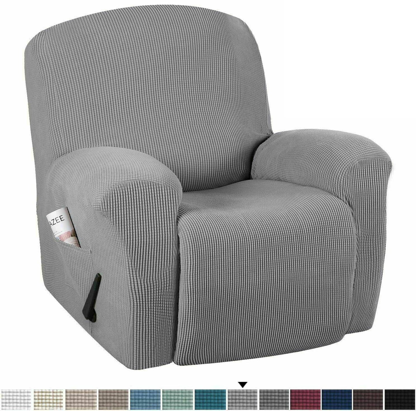 1seat Recliner Sofa Covers - Jacquard and Velvet Fabric - Furniture Protector Washable Slip Cover