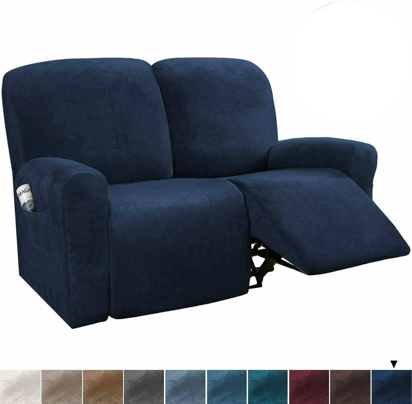 0 NavyDarkBlue Velvet Cover for Standard and Reclining Sofas Couches Lounges Chairs