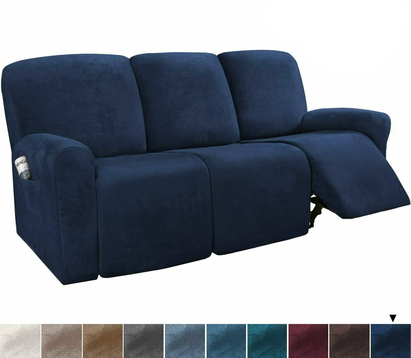 0 NavyDarkBlue Velvet Cover for Standard and Reclining Sofas Couches Lounges Chairs