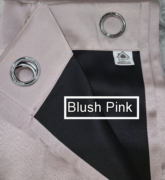 BlushPink 100% Sunblock Curtains- Thick Satin finish- Lined Fabric