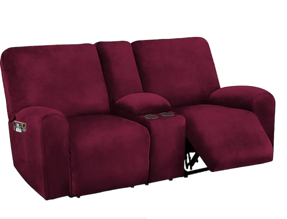 0 Burgundy Velvet Cover for Standard and Reclining Sofas Couches Lounges