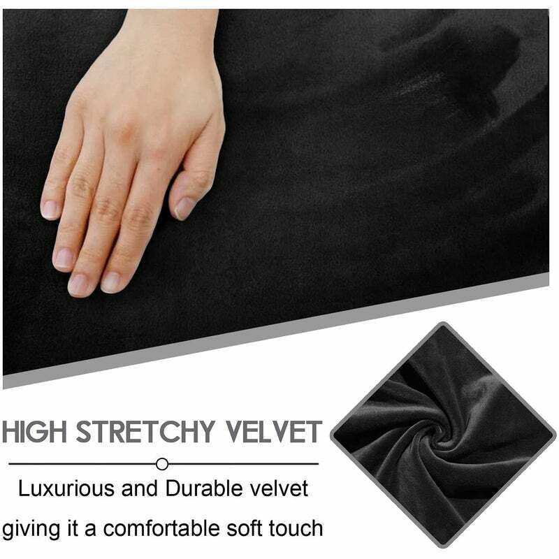 0 Black Velvet Cover for Standard and Reclining Sofas Couches Lounges Chairs - Trendy Home Decors and Furnishings