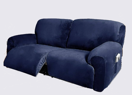 0 NavyDarkBlue Velvet Cover for Standard and Reclining Sofas Couches Lounges Chairs