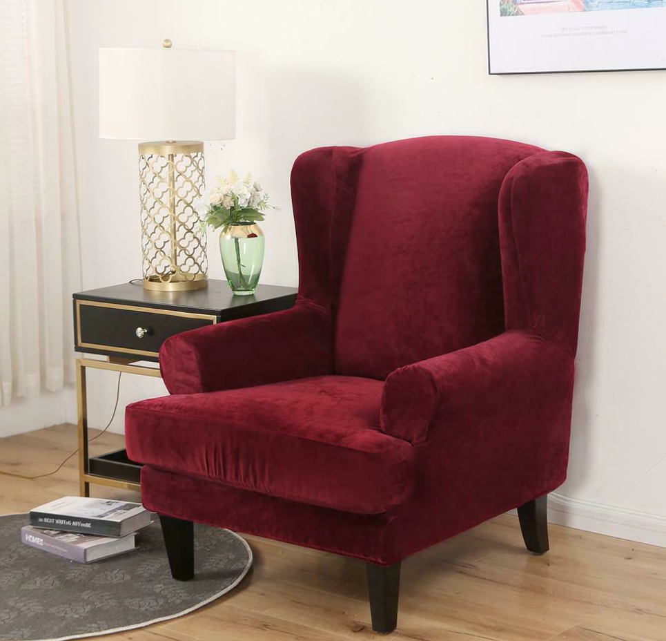 0 Burgundy Velvet Cover for Standard and Reclining Sofas Couches Lounges - Trendy Home Decors and Furnishings