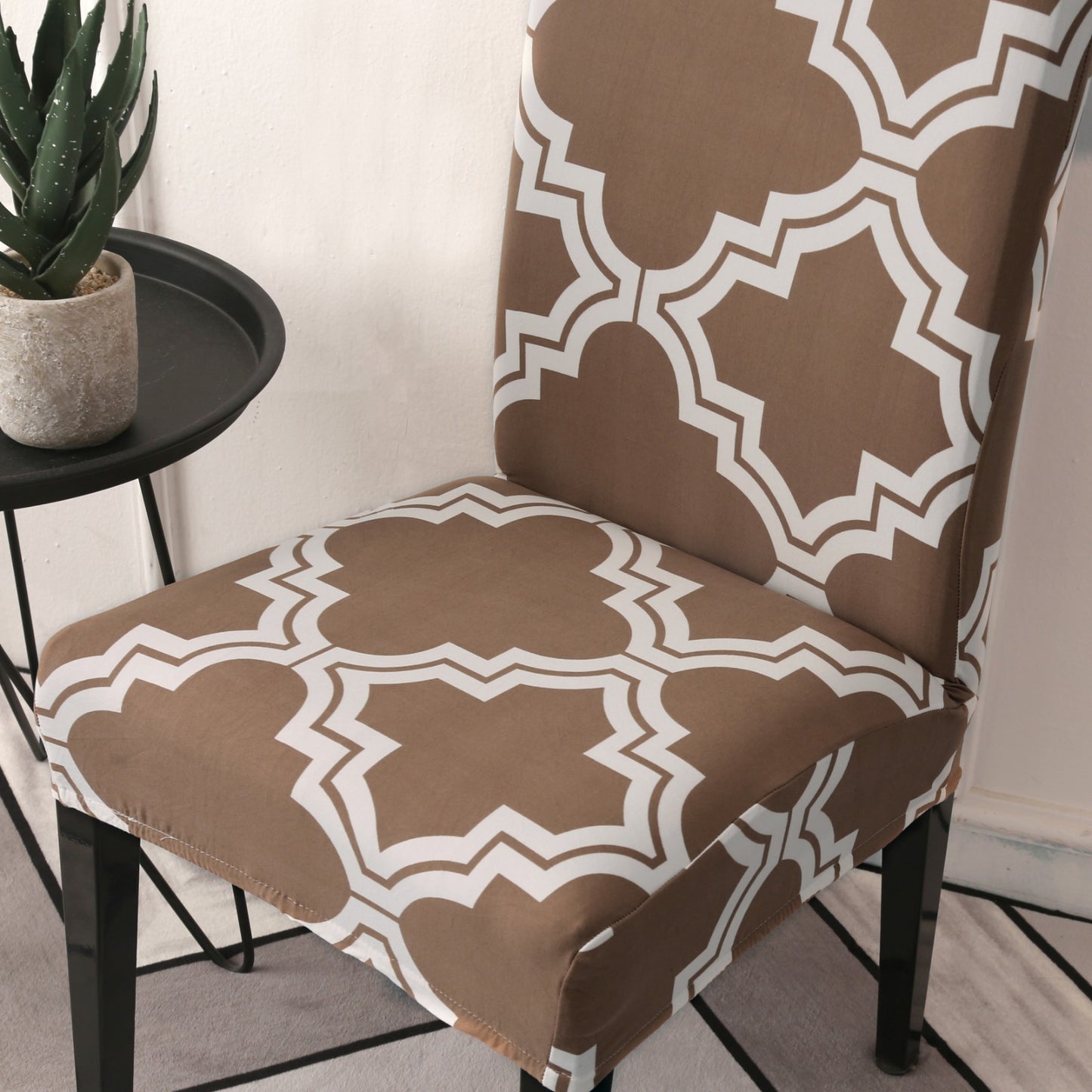 Unique Gwometric patterns Lycra- Dining Chair covers for standard chair sizes - Trendy Home Decors and Furnishings