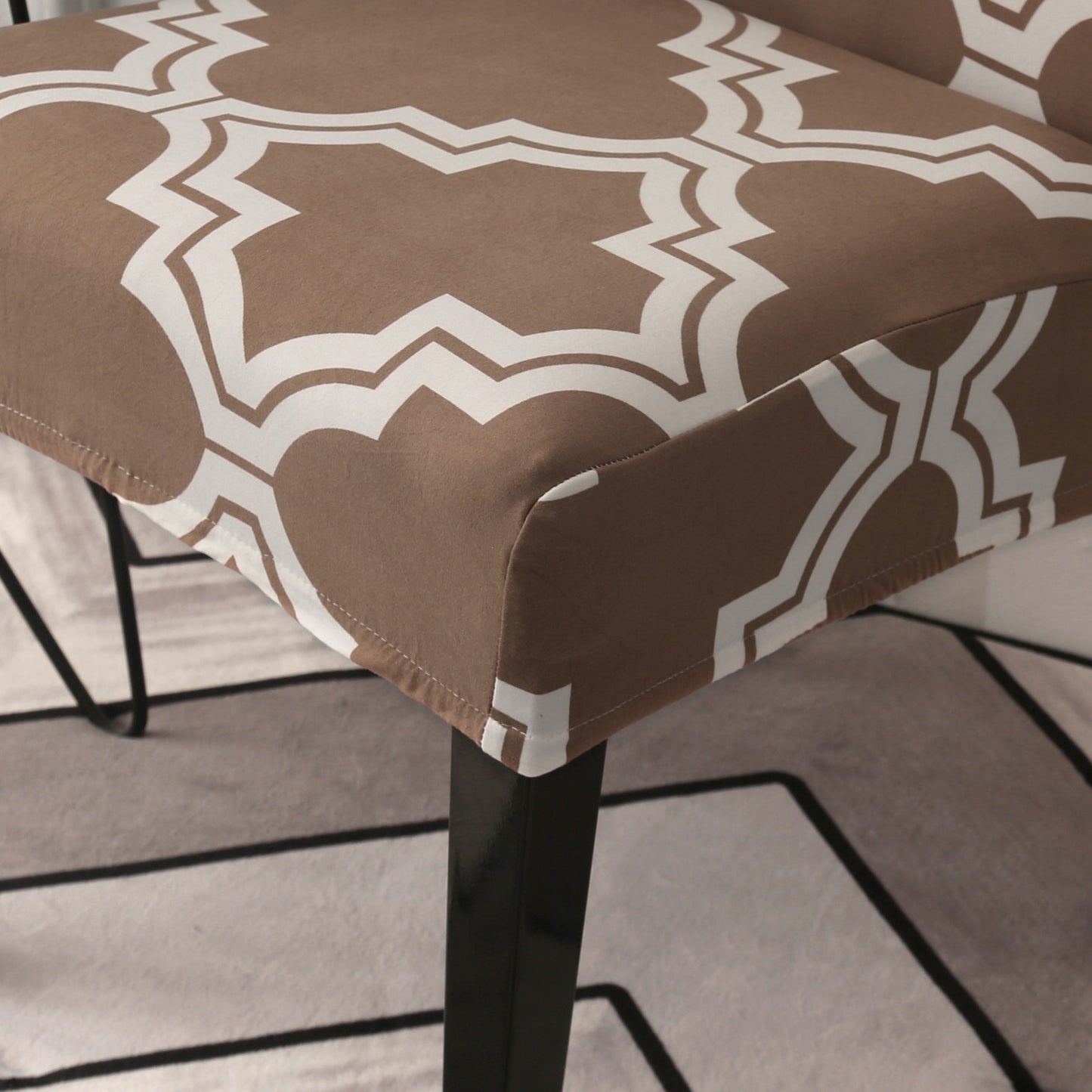 Unique Gwometric patterns Lycra- Dining Chair covers for standard chair sizes - Trendy Home Decors and Furnishings