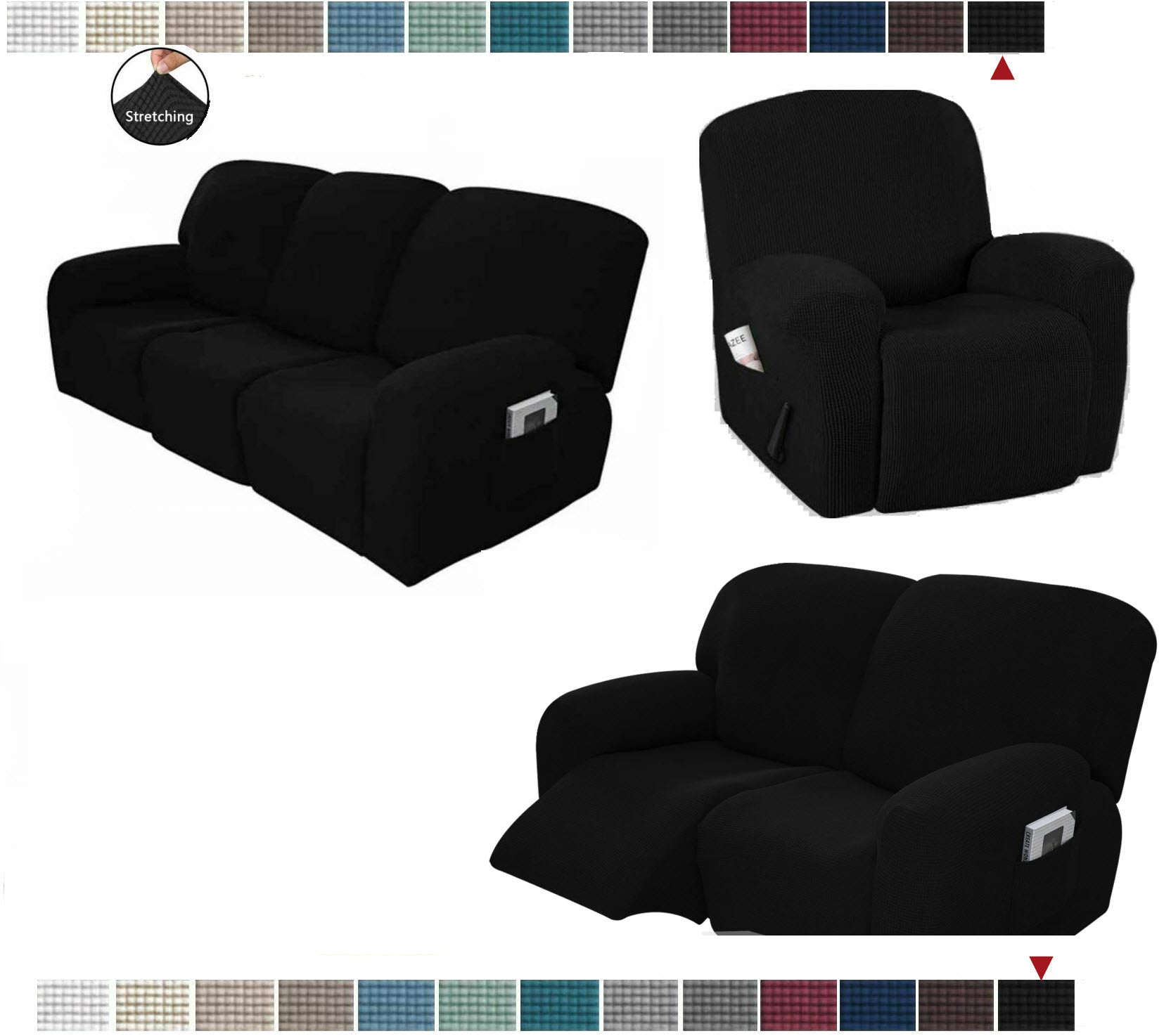 Recliner Sofa Covers for 1seat, 2seat and 3 seat recliner sofas - Trendy Home Decors and Furnishings