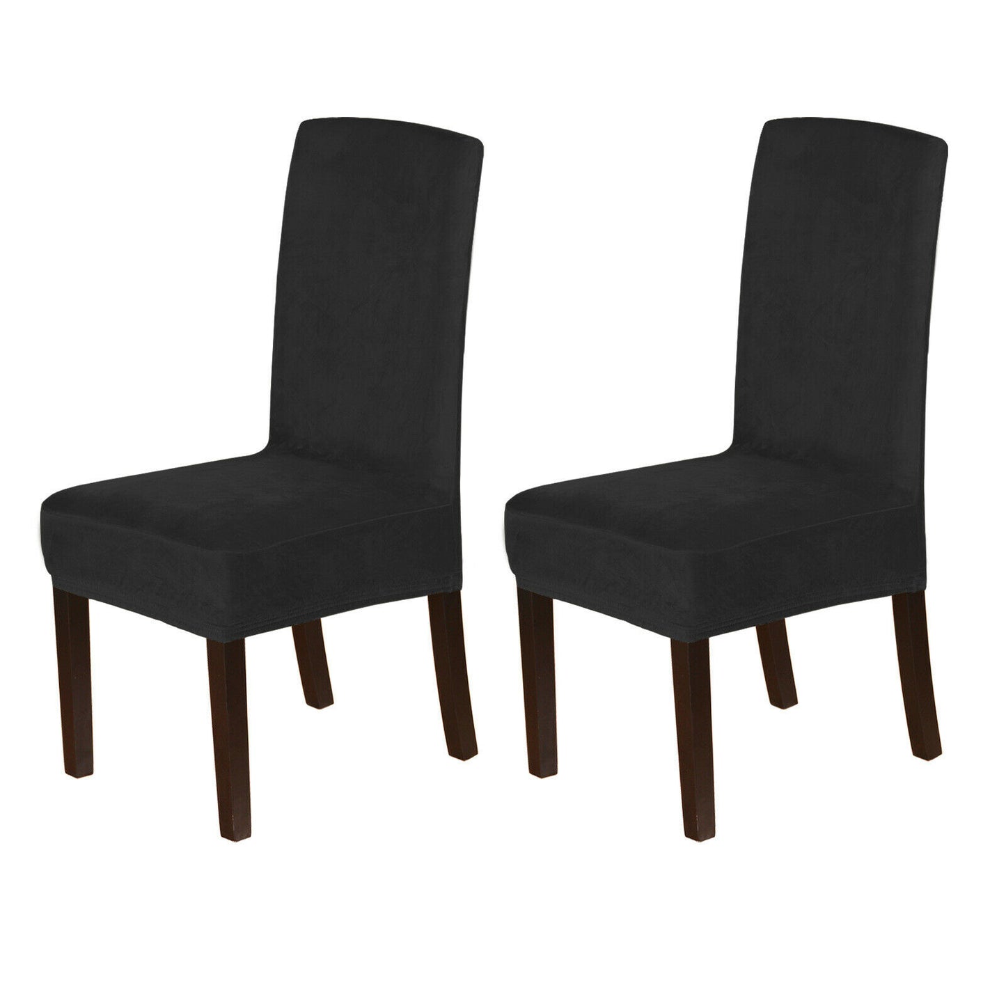 Velvet Fabric - Dining Chair Covers in Grey and Black - Trendy Home Decors and Furnishings