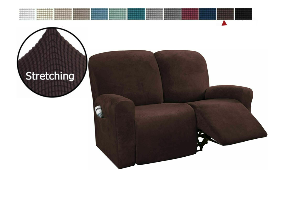 DarkBrown-Recliner 1/2/3 Seater Sofa Covers Slipcover Elastic Stretch Protector Couch Non-floral - Trendy Home Decors and Furnishings