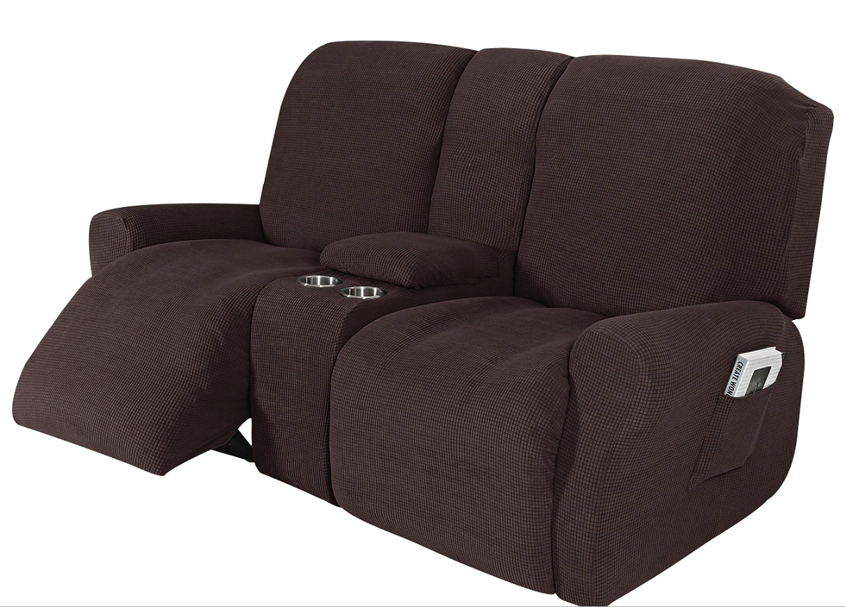 Covers for 2-Seat Recliner with Console covers thick Velvet Fabric - Trendy Home Decors and Furnishings