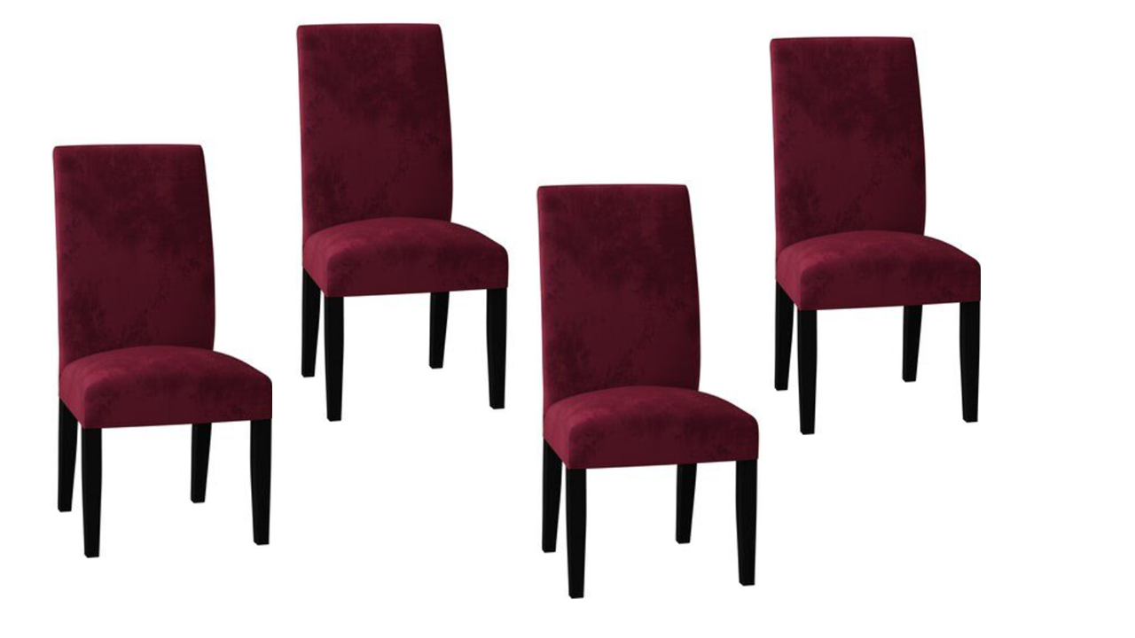 Velvet Fabric - Dining Chair Covers in Grey, Black, Taupe, TealGreen, NavyBlue, Burgundy - Trendy Home Decors and Furnishings